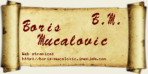 Boris Mučalović vizit kartica